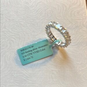 Band 6.6 CTW VVSD MOISSANITE SIZE 8. 9.25 Sterling silver